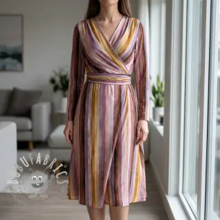 Viscosa RADIANCE Stripes lavender digital print