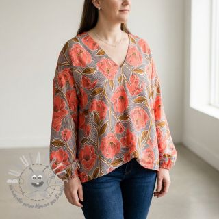 Tessuto di cotone VOILE Timi flowers