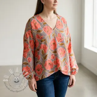 Tessuto di cotone VOILE Timi flowers