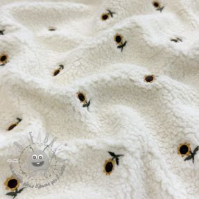 Tessuto per cappotti TEDDY JACQUARD EMBROIDERY Sunflower