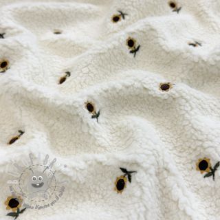 Tessuto per cappotti TEDDY JACQUARD EMBROIDERY Sunflower