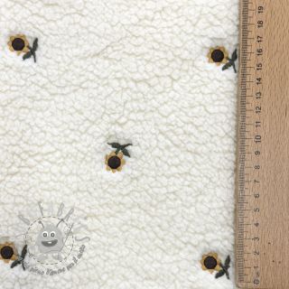 Tessuto per cappotti TEDDY JACQUARD EMBROIDERY Sunflower
