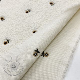 Tessuto per cappotti TEDDY JACQUARD EMBROIDERY Sunflower