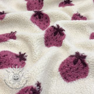 Tessuto per cappotti TEDDY JACQUARD Strawberries