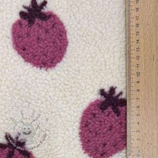 Tessuto per cappotti TEDDY JACQUARD Strawberries