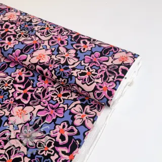Viscosa STRETCH Flowers Junie black