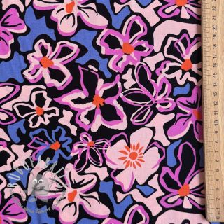 Viscosa STRETCH Flowers Junie black