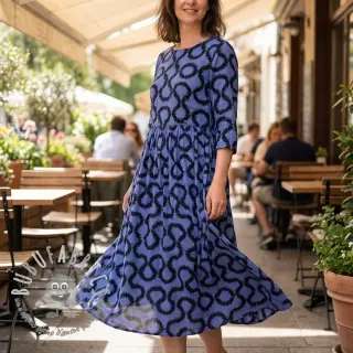 Viscosa STRETCH Abstract blue