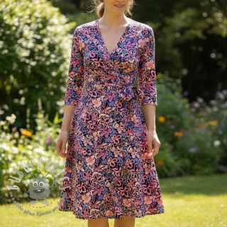 Viscosa STRETCH Flowers Junie black