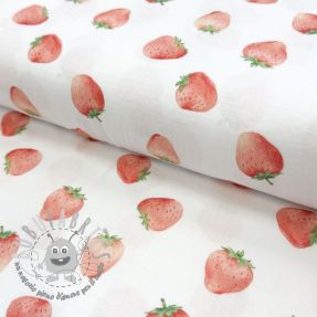 Mussola/Doppia garza Strawberries digital print