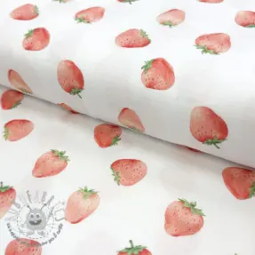 Mussola/Doppia garza Strawberries digital print
