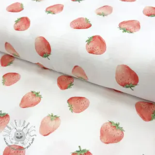 Mussola/Doppia garza Strawberries digital print