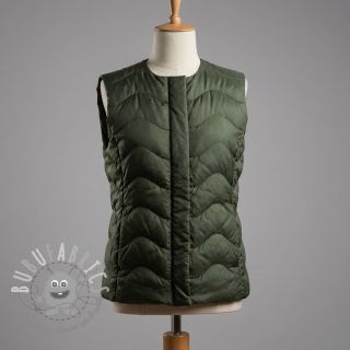 Tessuto trapuntato ZIG ZAG army green