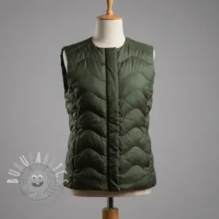 Tessuto trapuntato ZIG ZAG army green