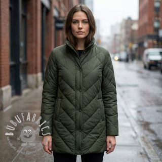 Tessuto trapuntato ZIG ZAG army green