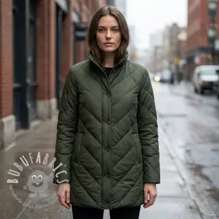 Tessuto trapuntato ZIG ZAG army green