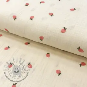 Mussola/Doppia garza EMBROIDERY Fruit peach SIMPLY NATURAL
