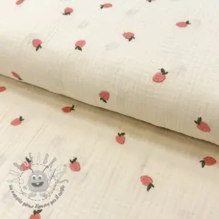 Mussola/Doppia garza EMBROIDERY Fruit peach SIMPLY NATURAL
