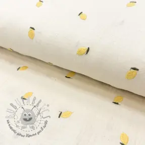 Mussola/Doppia garza EMBROIDERY Fruit yellow SIMPLY NATURAL