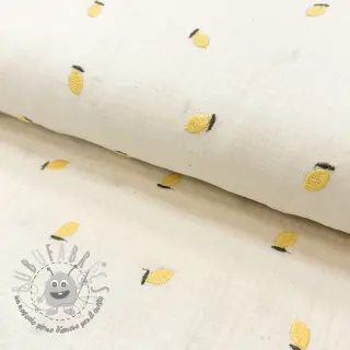 Mussola/Doppia garza EMBROIDERY Fruit yellow SIMPLY NATURAL