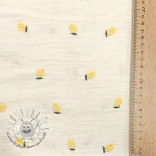 Mussola/Doppia garza EMBROIDERY Fruit yellow SIMPLY NATURAL