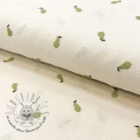 Mussola/Doppia garza EMBROIDERY Fruit green SIMPLY NATURAL