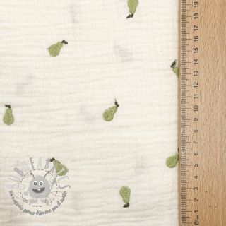 Mussola/Doppia garza EMBROIDERY Fruit green SIMPLY NATURAL