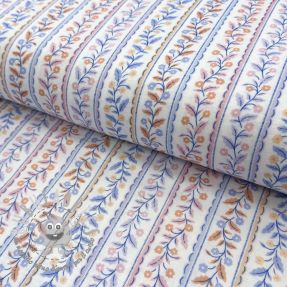 Mussola/Doppia garza Leaves in stripes digital print ORGANIC