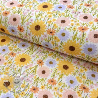 Mussola/Doppia garza Flowers Hot summer digital print