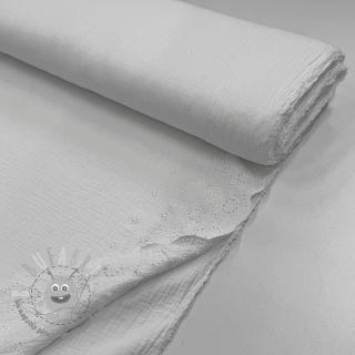 Mussola/Doppia garza BORDER Helene white