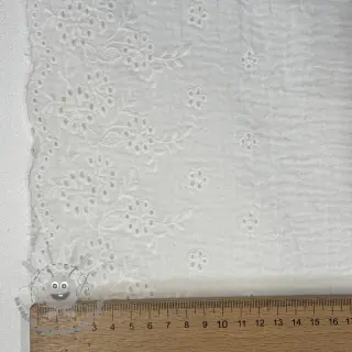Mussola/Doppia garza BORDER Helene white