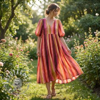 Viscosa RADIANCE Stripes burgundy digital print