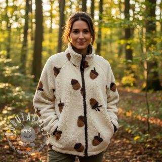 Tessuto per cappotti TEDDY JACQUARD Acorns