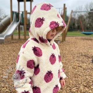 Tessuto per cappotti TEDDY JACQUARD Strawberries