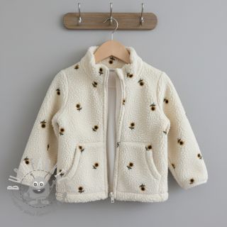 Tessuto per cappotti TEDDY JACQUARD EMBROIDERY Sunflower