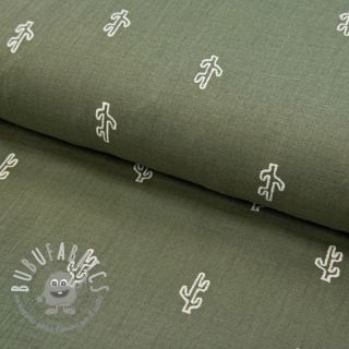 Mussola/Doppia garza EMBROIDERY Cactus green