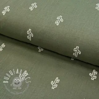 Mussola/Doppia garza EMBROIDERY Cactus green