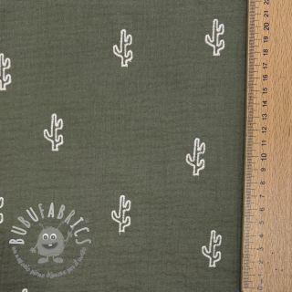 Mussola/Doppia garza EMBROIDERY Cactus green