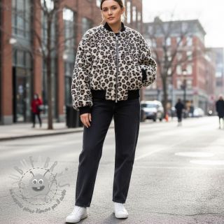 Tessuto per cappotti TEDDY JACQUARD Animal skin brown