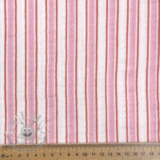 Mussola/Doppia garza YARN DYED Stripe in stripe pink