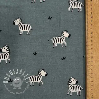 Tessuto di cotone FLANNEL Zebras green
