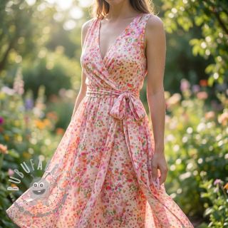 Viscosa SATIN Dots digital print