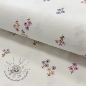 Tessuto di cotone FLANNEL Flowers white