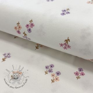 Tessuto di cotone FLANNEL Flowers white
