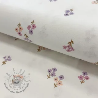 Tessuto di cotone FLANNEL Flowers white