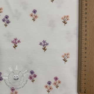 Tessuto di cotone FLANNEL Flowers white
