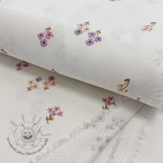Tessuto di cotone FLANNEL Flowers white