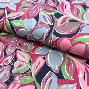 Tessuto di cotone VISCOSE Flowers green