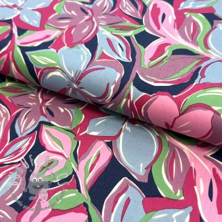 Tessuto di cotone VISCOSE Flowers green