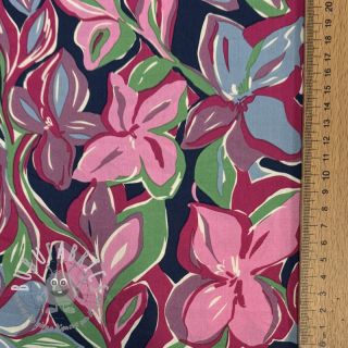 Tessuto di cotone VISCOSE Flowers green